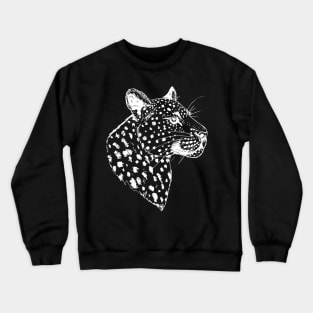 White Leopard Head Crewneck Sweatshirt